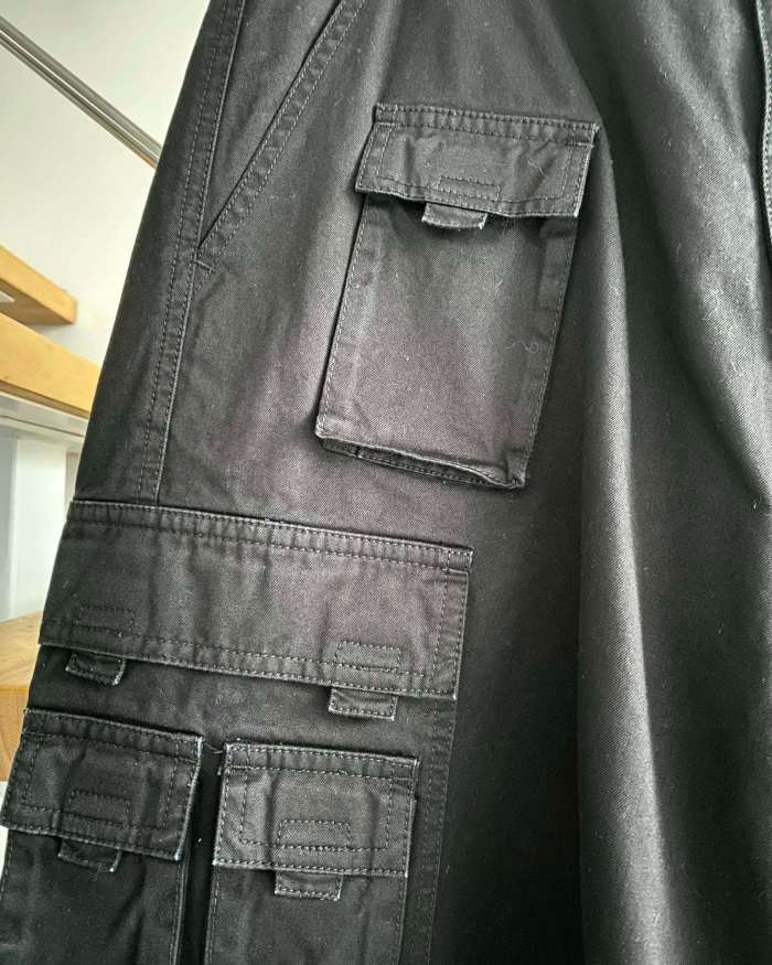 NIGO Balenciaga Men's Spring And Autumn Black Multi-Pocket Cotton Loose Work Pants Casual Spliced Denim Pants Ngvp #nigo9165