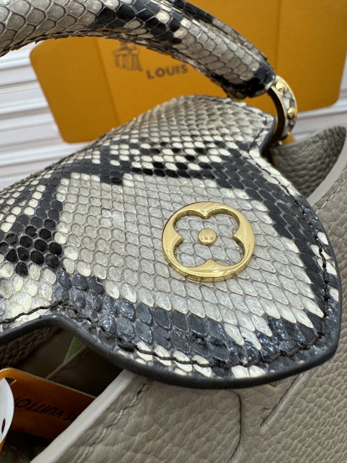 NIGO Louis Vuitton Capucines Women's Removable Shoulder Strap Leather Puzzle Python Skin Single Shoulder Crossbody Mini Handbag Bag Bags #nigo72781