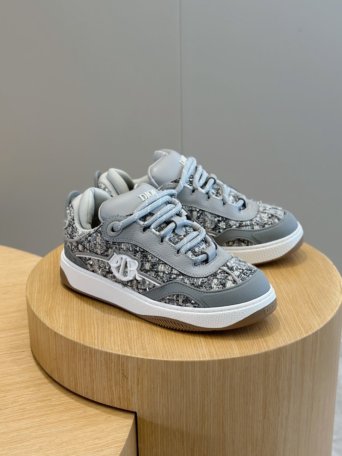 NIGO Dior B9S Men's Mesh Fabric Round Toe Thick Sole Lace Up Low Top Leather Casual Board Shoes #nigo72786
