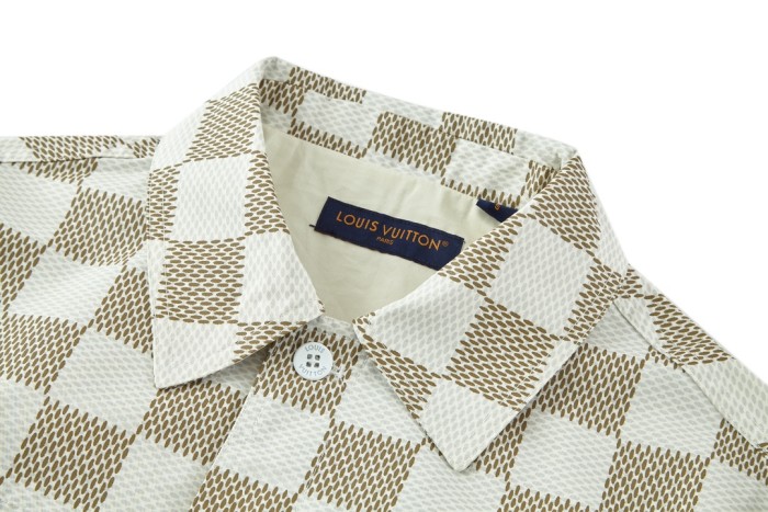 NIGO Louis Vuitton Men's Fall And Winter White Checkered Lapel Single Breasted Pocket Long Sleeved Jacket #nigo72775