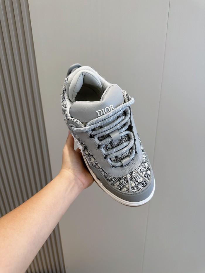 NIGO Dior B9S Men's Mesh Fabric Round Toe Thick Sole Lace Up Low Top Leather Casual Board Shoes #nigo72786
