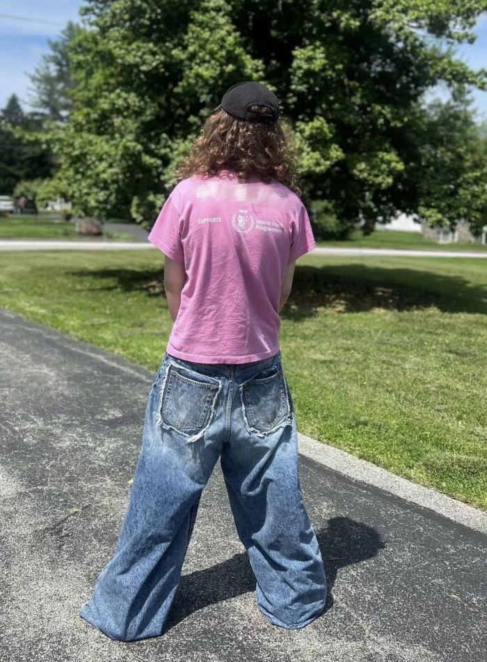NIGO Vetements Men's Four Seasons Hole Blue Vintage Old Jeans Loose Straight Casual Wide Leg Pants Ngvp #nigo9123