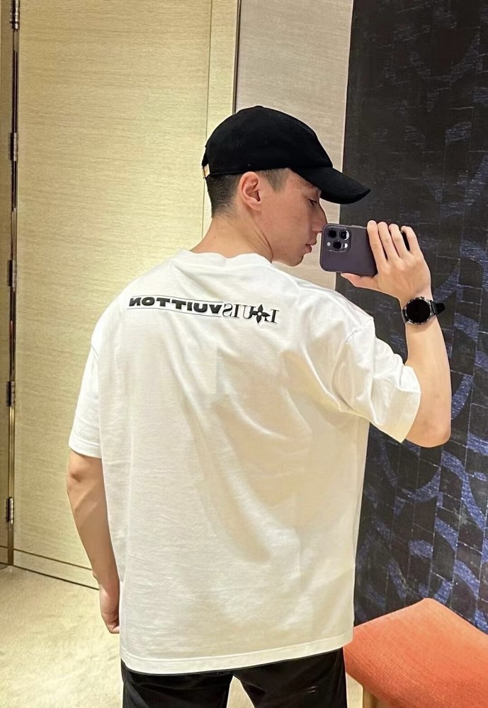 NIGO Louis Vuitton Men's Summer White Logo Embroidered Crew Neck Cotton Short Sleeve T-Shirt #nigo72787