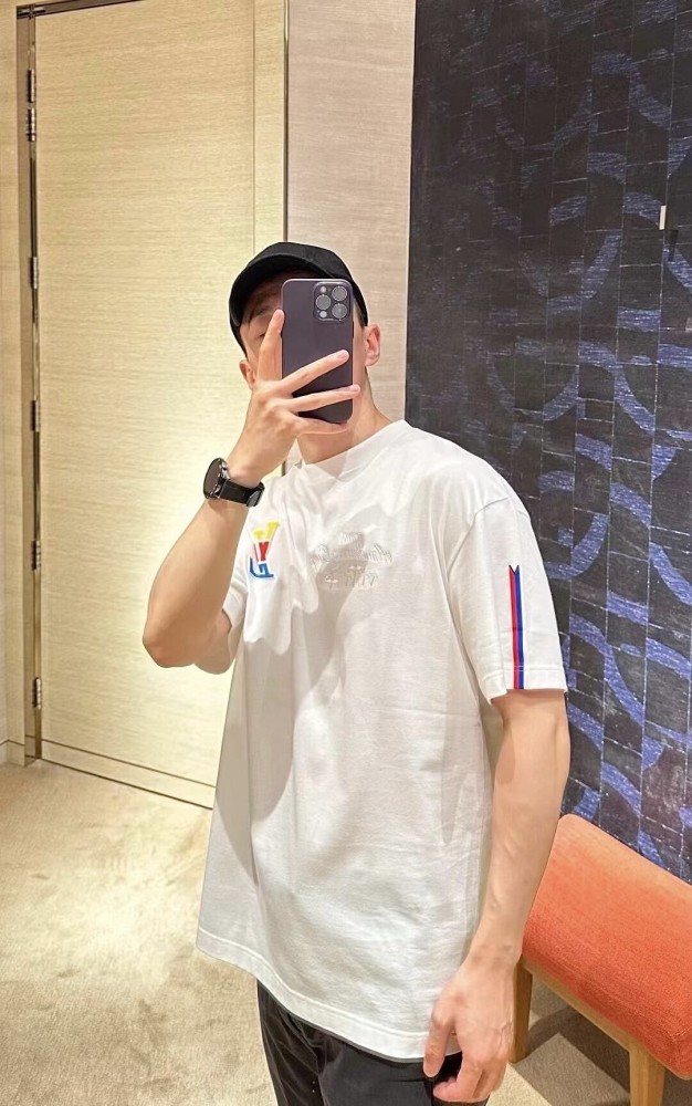 NIGO Louis Vuitton Men's Summer White Logo Embroidered Crew Neck Cotton Short Sleeve T-Shirt #nigo72787