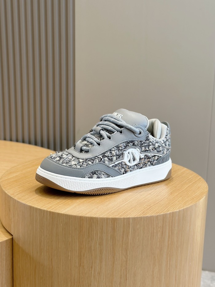 NIGO Dior B9S Men's Mesh Fabric Round Toe Thick Sole Lace Up Low Top Leather Casual Board Shoes #nigo72786
