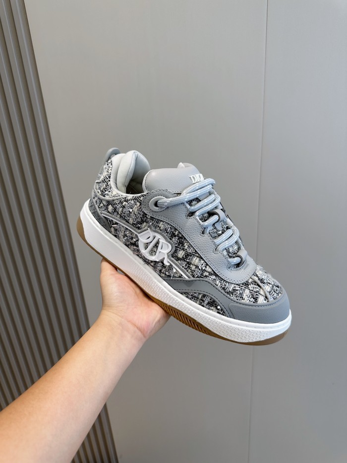 NIGO Dior B9S Men's Mesh Fabric Round Toe Thick Sole Lace Up Low Top Leather Casual Board Shoes #nigo72786