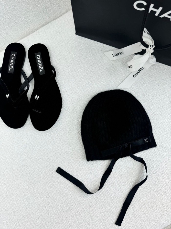 NIGO Chanel Women's Fall/Winter Black Floppy Knit Hat Cap #nigo72794