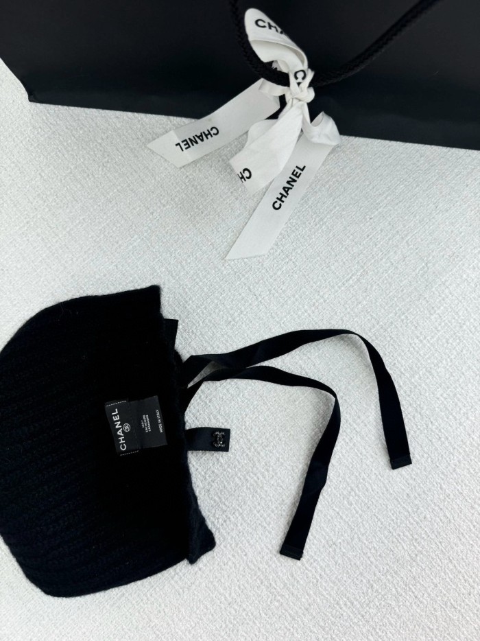 NIGO Chanel Women's Fall/Winter Black Floppy Knit Hat Cap #nigo72794