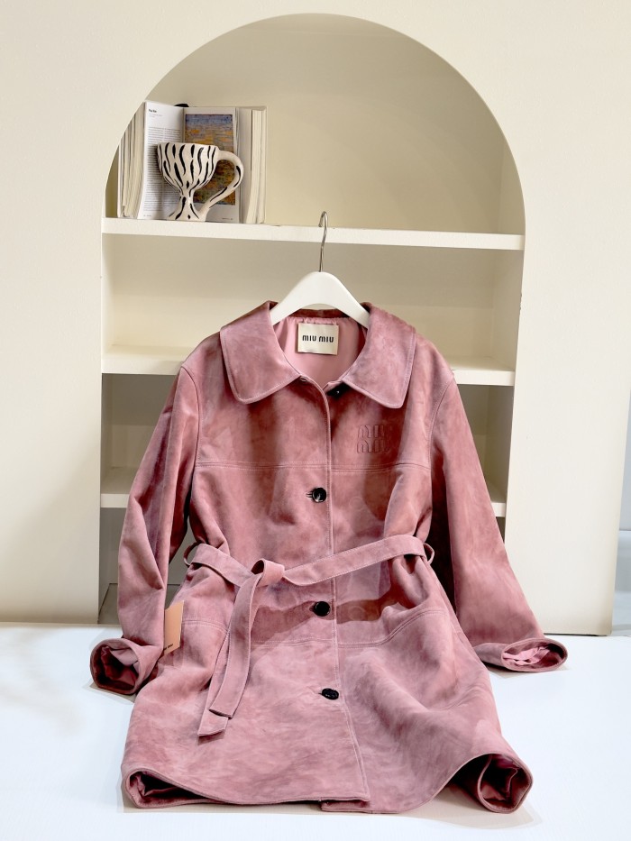NIGO MiuMiu Women's Solid Color Logo Lapel Suede Single Breasted Pants Coat Jacket #nigo72796