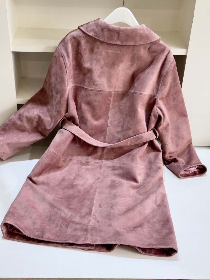 NIGO MiuMiu Women's Solid Color Logo Lapel Suede Single Breasted Pants Coat Jacket #nigo72796