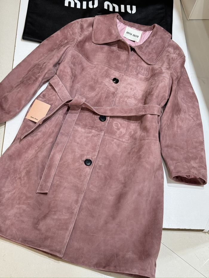 NIGO MiuMiu Women's Solid Color Logo Lapel Suede Single Breasted Pants Coat Jacket #nigo72796
