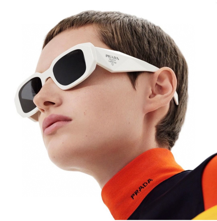 NIGO Prada Women's Triangle Logo Solid Color Acetate Irregular Shape Sunglasses Eyeglasses Glasses #nigo72799