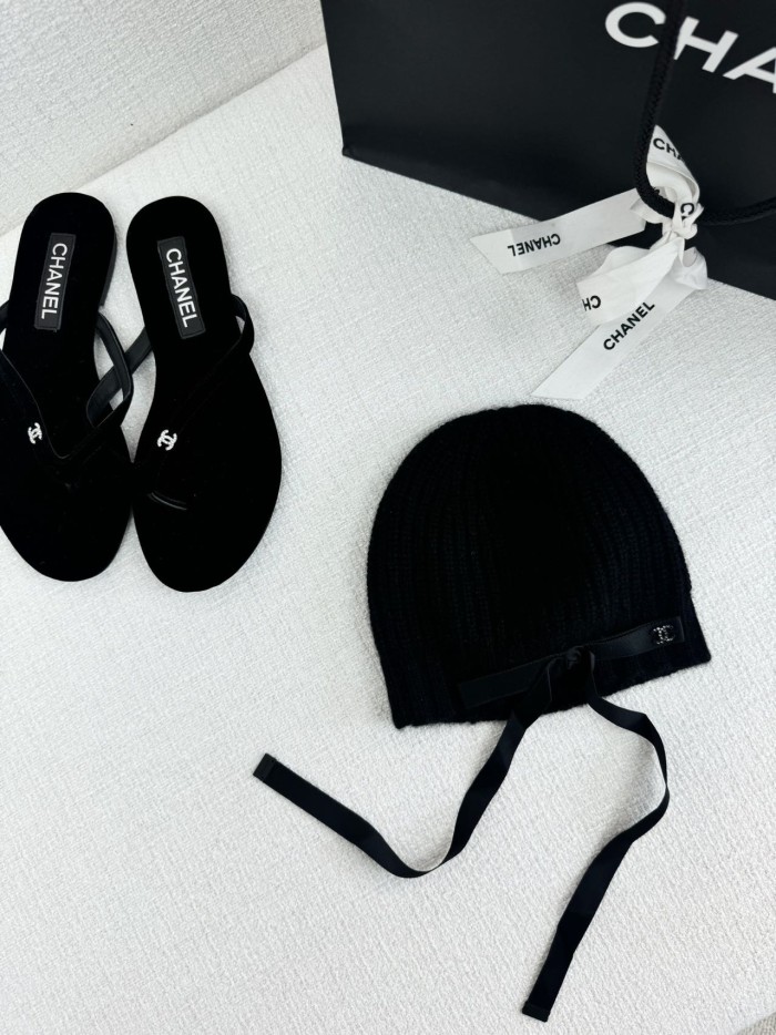 NIGO Chanel Women's Fall/Winter Black Floppy Knit Hat Cap #nigo72794