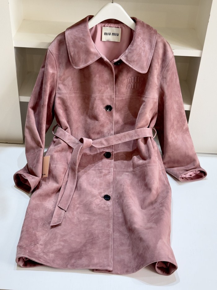 NIGO MiuMiu Women's Solid Color Logo Lapel Suede Single Breasted Pants Coat Jacket #nigo72796