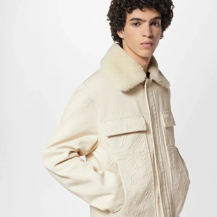 NIGO Louis Vuitton Men's Autumn and Winter Solid Color Letter Printed Cashmere Wool Collar Pocket Jacket Slim Straight Pants Suit Set #nigo72811