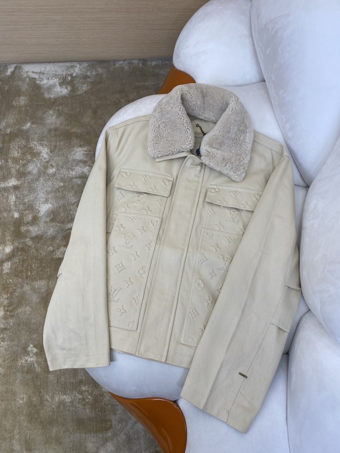 NIGO Louis Vuitton Men's Autumn and Winter Solid Color Letter Printed Cashmere Wool Collar Pocket Jacket Slim Straight Pants Suit Set #nigo72811
