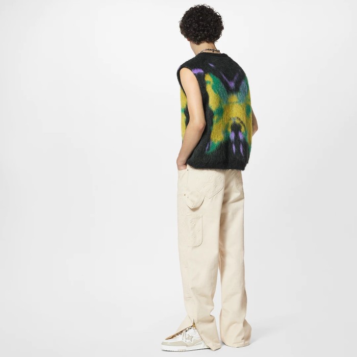NIGO Louis Vuitton Men's Autumn and Winter Solid Color Letter Printed Cashmere Wool Collar Pocket Jacket Slim Straight Pants Suit Set #nigo72811