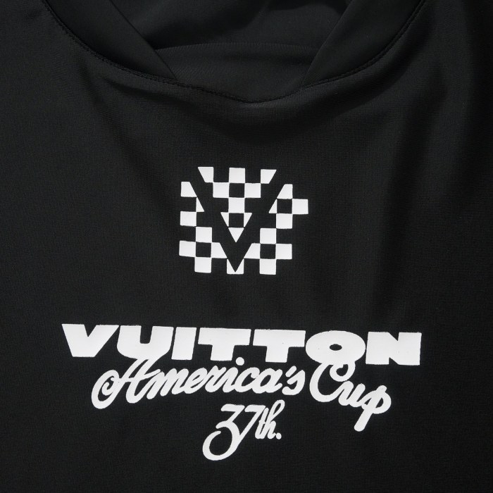 NIGO Louis Vuitton Men's Summer Black Letter Logo Round Neck Slim Short Sleeve T-Shirt #nigo72838