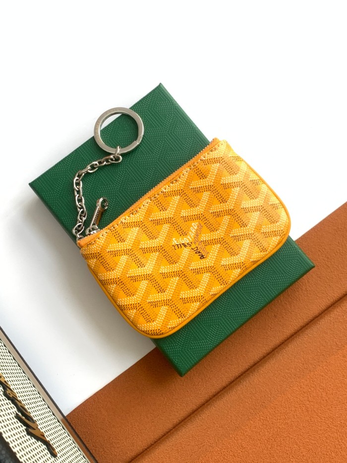 NIGO GOYARD Men's and Women's Old Flower Satisfaction Zipper Closure Canvas Puzzle Calfskin Keychain Wallet Bag Bags #nigo72836