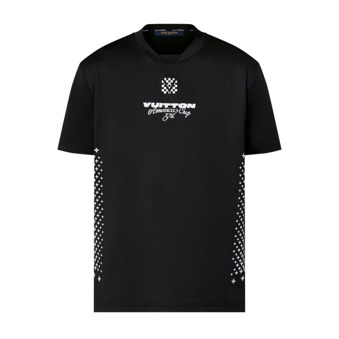 NIGO Louis Vuitton Men's Summer Black Letter Logo Round Neck Slim Short Sleeve T-Shirt #nigo72838