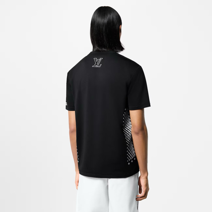 NIGO Louis Vuitton Men's Summer Black Letter Logo Round Neck Slim Short Sleeve T-Shirt #nigo72838
