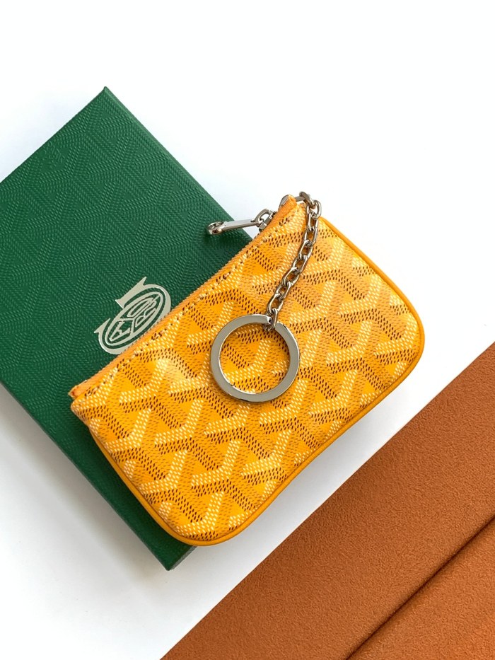 NIGO GOYARD Men's and Women's Old Flower Satisfaction Zipper Closure Canvas Puzzle Calfskin Keychain Wallet Bag Bags #nigo72836