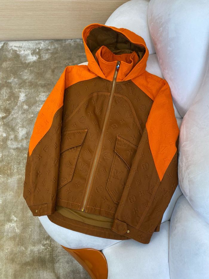 NIGO Louis Vuitton Men's Fall and Winter Full Print Logo Denim Zipper Hooded Jacket Casual Work Pants Set Suit #nigo72826