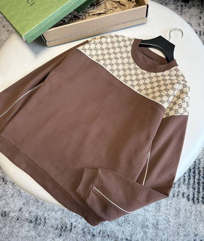NIGO Gucci Men's Fall And Winter Logo Print Splicing Casual Cotton Round Neck Long Sleeved Sweater Drawstring Tie Drawstring Knit Sweatpants Pants Suit Set #nigo72831