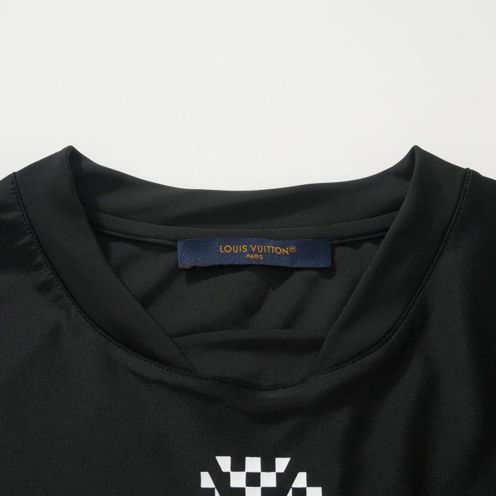 NIGO Louis Vuitton Men's Summer Black Letter Logo Round Neck Slim Short Sleeve T-Shirt #nigo72838