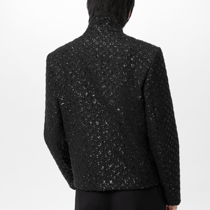 NIGO Louis Vuitton Men's Spring and Autumn Black Evening Drawstring Zipper Standing Collar Jacket Casual Pants Suit Set #nigo72849