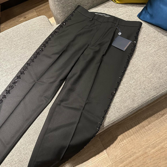 NIGO Louis Vuitton Men's Spring and Autumn Black Evening Drawstring Zipper Standing Collar Jacket Casual Pants Suit Set #nigo72849