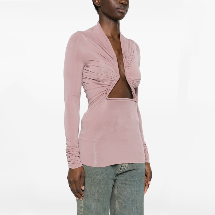 NIGO Rick Owens Women's Spring And Autumn Solid Color Hollow Structure Top Long Sleeve Sexy Fashion Versatile Tops Ngvp #nigo9132