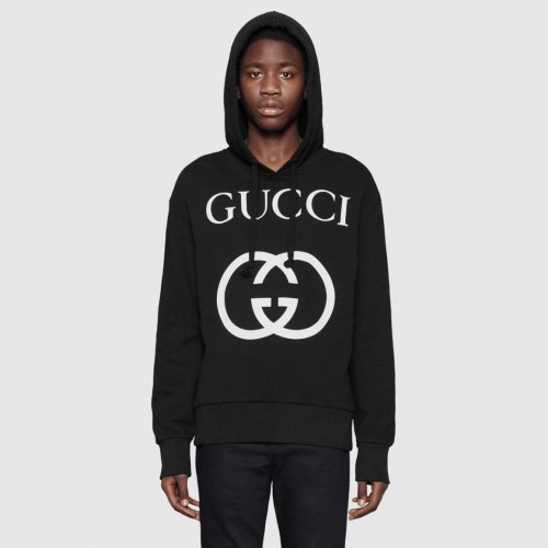 NIGO Gucci Men's Spring And Autumn Cotton Logo Printed Solid Color High Street Style Fitted Long Sleeve Hooded Sweatshirt #nigo71448
