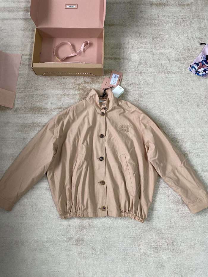 NIGO MiuMiu Women's Spring and Autumn Solid Color Logo Embroidery Single Breasted Long Sleeve Jacket #nigo72858