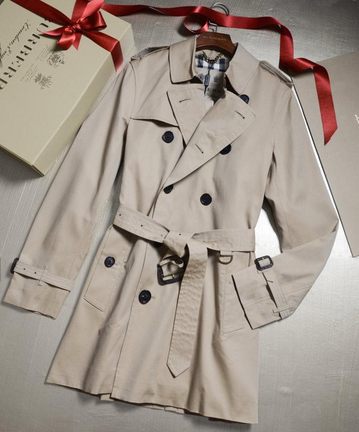 NIGO Burberry Men's Spring and Autumn Solid Color Double Breasted Mid-Length Waist Trench Coat Jacket #nigo72856