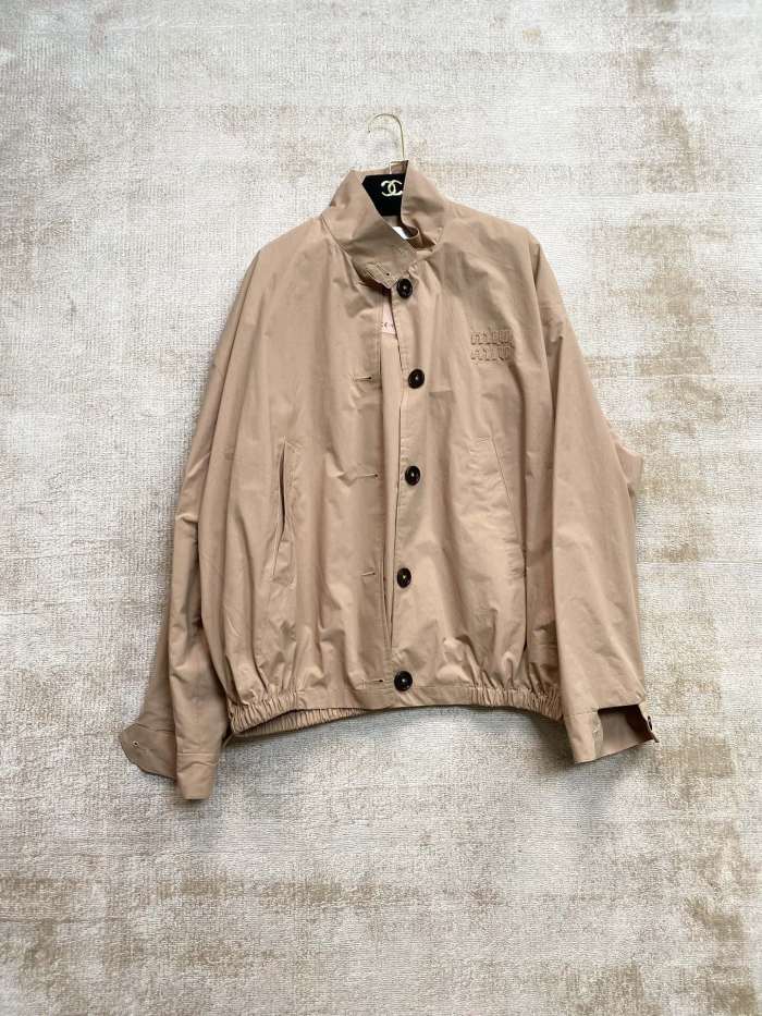 NIGO MiuMiu Women's Spring and Autumn Solid Color Logo Embroidery Single Breasted Long Sleeve Jacket #nigo72858
