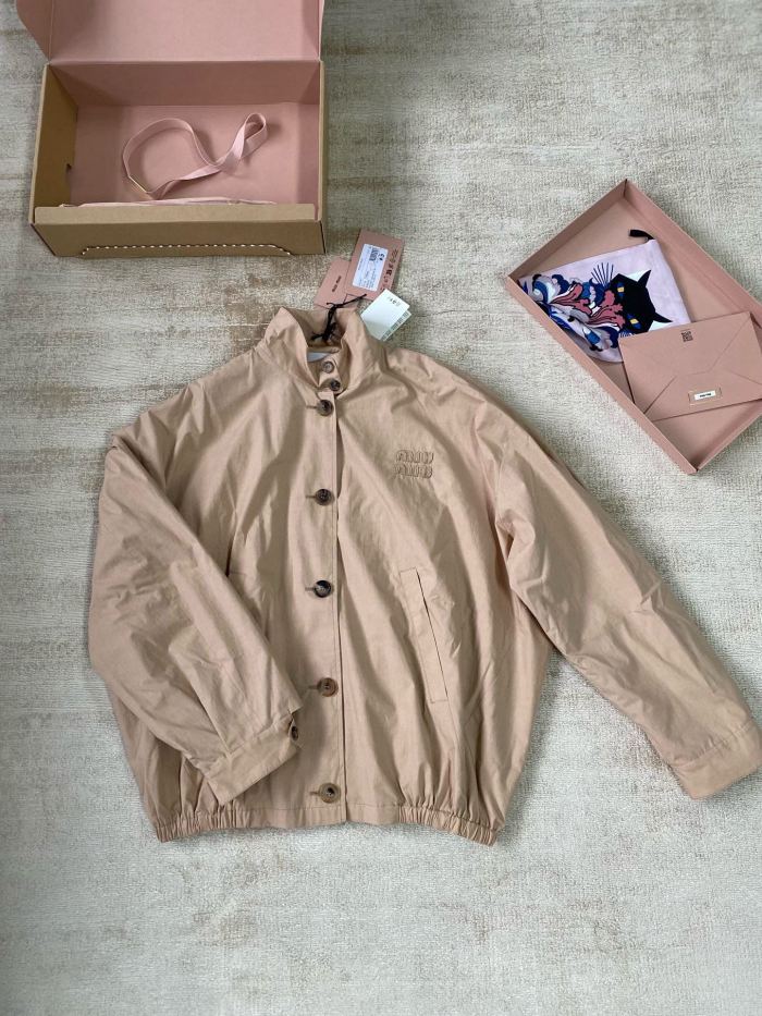 NIGO MiuMiu Women's Spring and Autumn Solid Color Logo Embroidery Single Breasted Long Sleeve Jacket #nigo72858