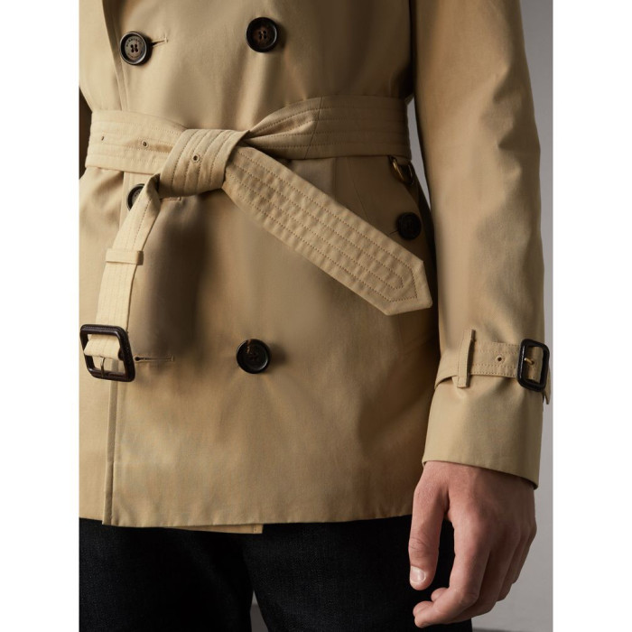 NIGO Burberry Men's Spring And Fall Solid Color Double Breasted Short Corseted Trench Coat Jacket #nigo72857