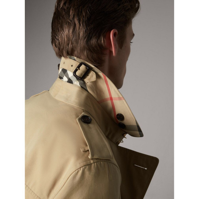 NIGO Burberry Men's Spring And Fall Solid Color Double Breasted Short Corseted Trench Coat Jacket #nigo72857