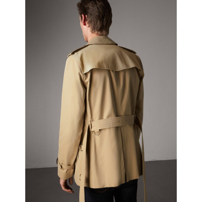 NIGO Burberry Men's Spring And Fall Solid Color Double Breasted Short Corseted Trench Coat Jacket #nigo72857