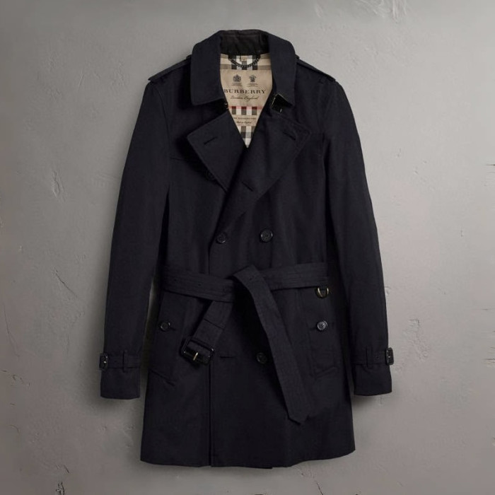NIGO Burberry Men's Spring and Autumn Solid Color Double Breasted Mid-Length Waist Trench Coat Jacket #nigo72856