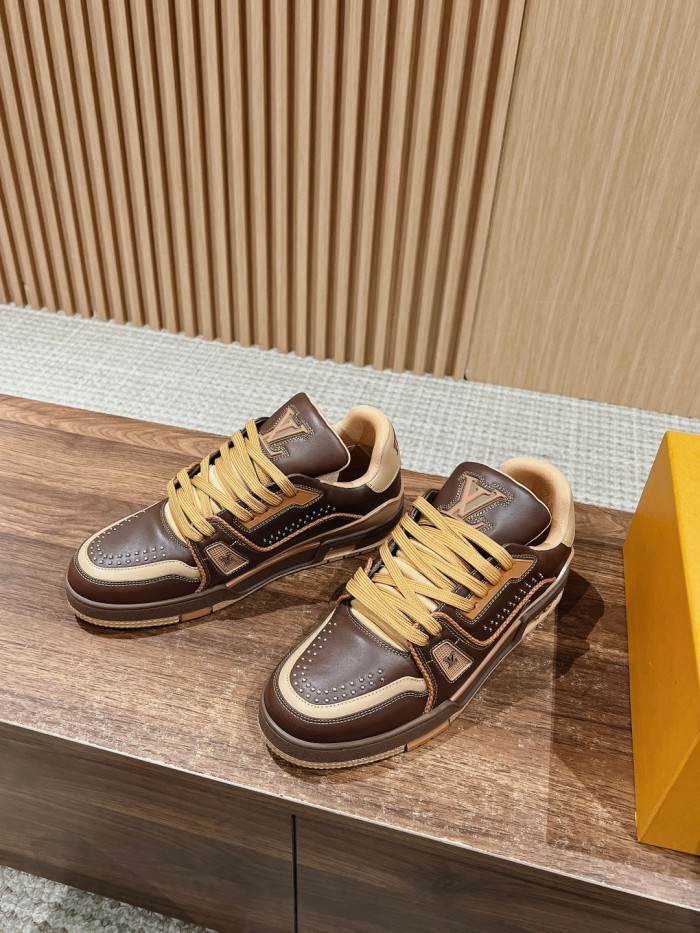 NIGO Louis Vuitton Lv Trainer Sneakers Men's Monogram Floral Colorblocking Fashion Casual Logo Lace-up Shoes #nigo71484