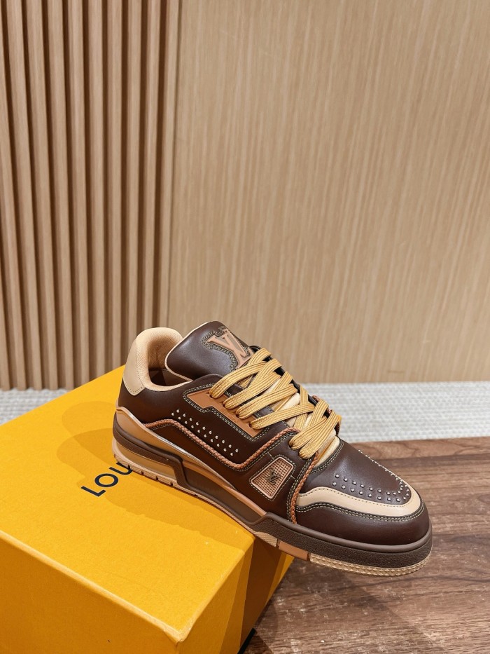 NIGO Louis Vuitton Lv Trainer Sneakers Men's Monogram Floral Colorblocking Fashion Casual Logo Lace-up Shoes #nigo71484