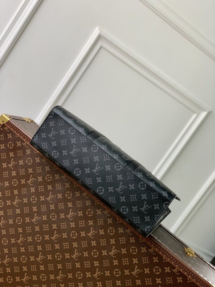 NIGO Louis Vuitton Men's SAC PLAT 24Hlogo Printed Leather Shoulder Handbag Solid Color Casual Briefcase Bags #nigo71464