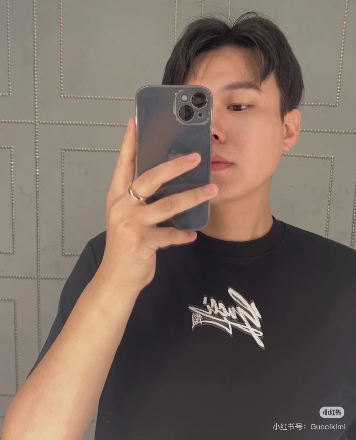 NIGO Gucci Men's Spring And Summer All Black Letters Printed Knitted Cotton T-shirt Retro Fashion Loose Short-sleeved T-shirt #nigo71485