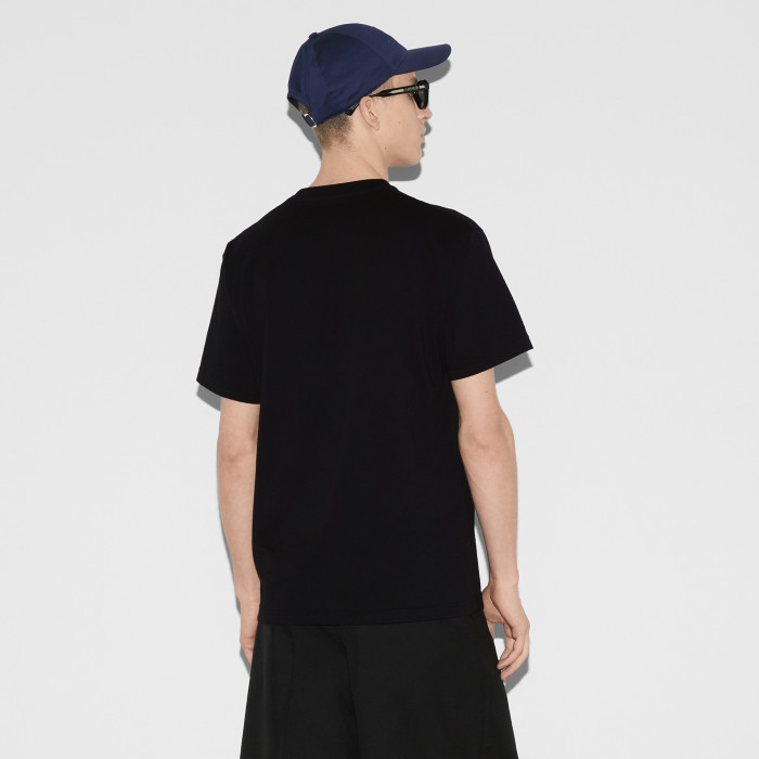 NIGO Gucci Men's Spring And Summer All Black Letters Printed Knitted Cotton T-shirt Retro Fashion Loose Short-sleeved T-shirt #nigo71485