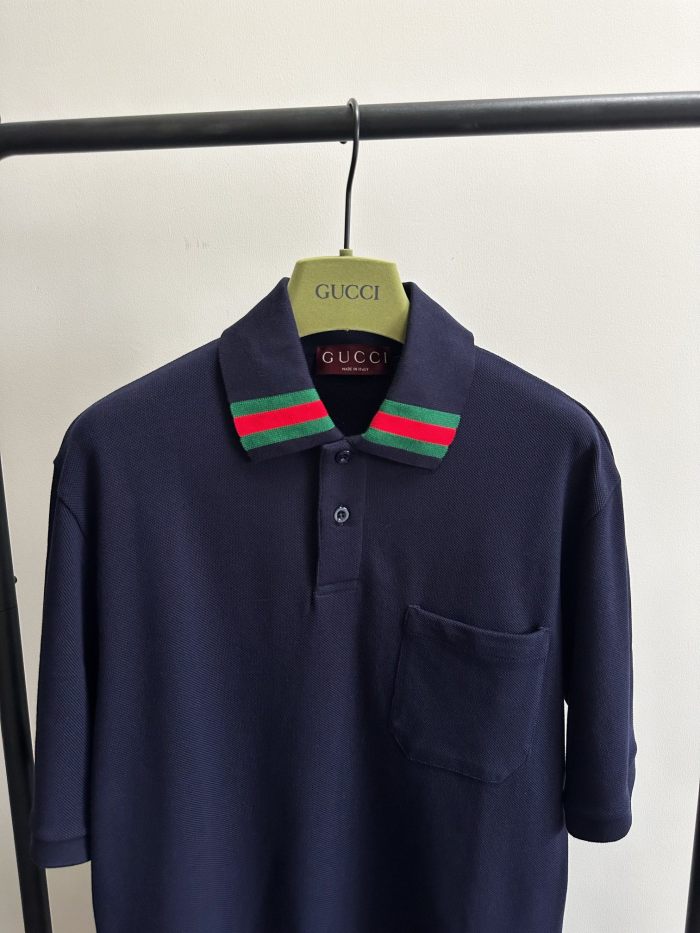 NIGO Gucci Men's Summer Solid Color Cotton Short Sleeve With Mesh Fit Casual Polo Shirt #nigo71461