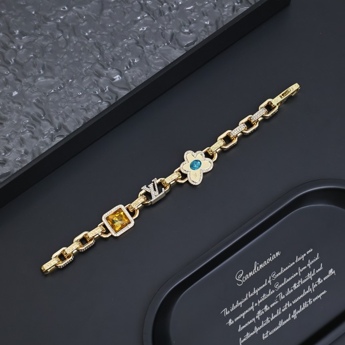 NIGO Louis Vuitton Men Women Fashion Trend Daisy Logo Design PARADISE STONE Bracelet Jewelry #nigo71514