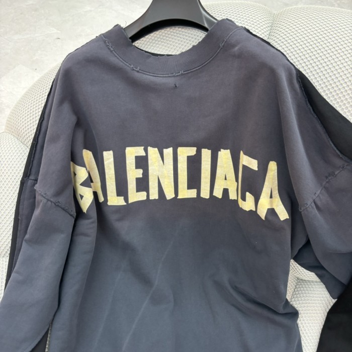 NIGO Balenciaga Men's Spring And Autumn TAPE TYPE DOUBLE FRONT Long Sleeve Loose Round Neck Solid Color Sweatshirt #nigo71472