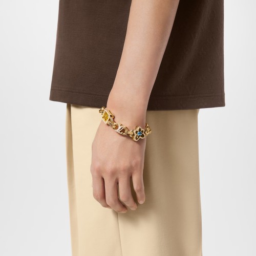 NIGO Louis Vuitton Men Women Fashion Trend Daisy Logo Design PARADISE STONE Bracelet Jewelry #nigo71514